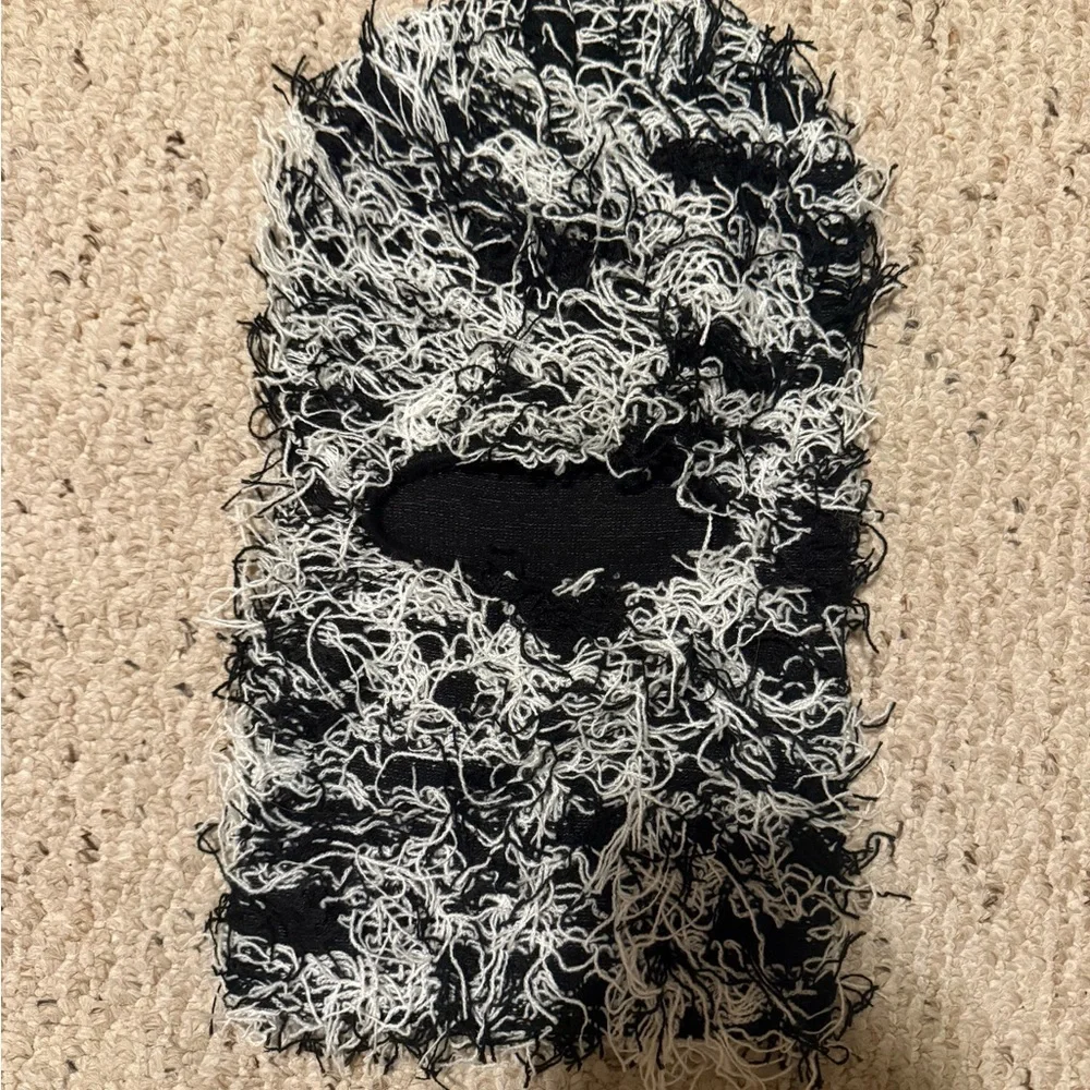 Black and White Textured Balaclava